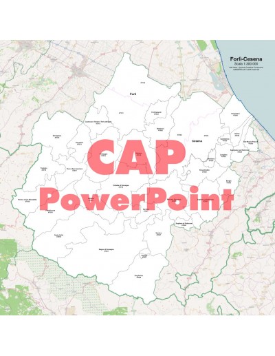 Mappa dei comuni e CAP della provincia di Forlì-Cesena PowerPoint