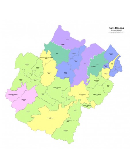 Mappa dei comuni e CAP della provincia di Forlì-Cesena PowerPoint