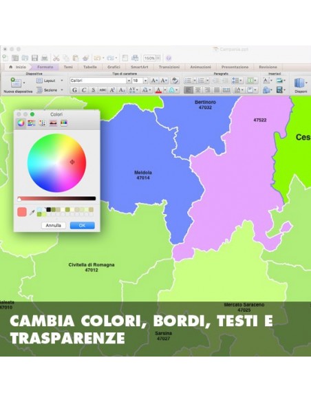 Mappa dei comuni e CAP della provincia di Forlì-Cesena PowerPoint
