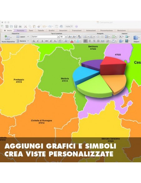Mappa dei comuni e CAP della provincia di Forlì-Cesena PowerPoint