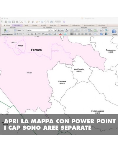 Mappa dei comuni e CAP della provincia di...