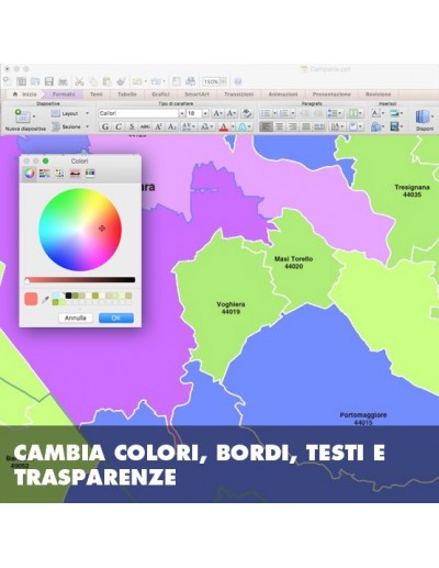 Mappa dei comuni e CAP della provincia di...