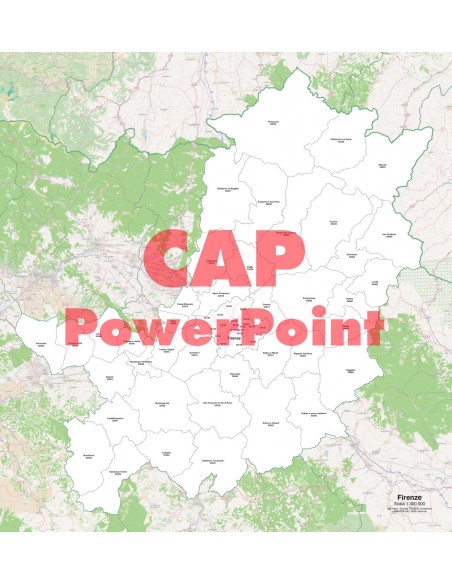 Mappa dei comuni e CAP della provincia di Firenze PowerPoint