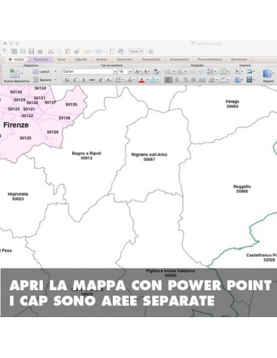 Mappa dei comuni e CAP della provincia di...