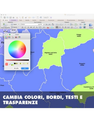 Mappa dei comuni e CAP della provincia di...