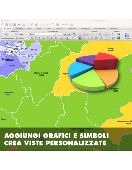 Mappa dei comuni e CAP della provincia di Firenze PowerPoint