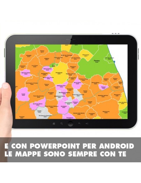 Mappa dei comuni e CAP della provincia di Fermo PowerPoint