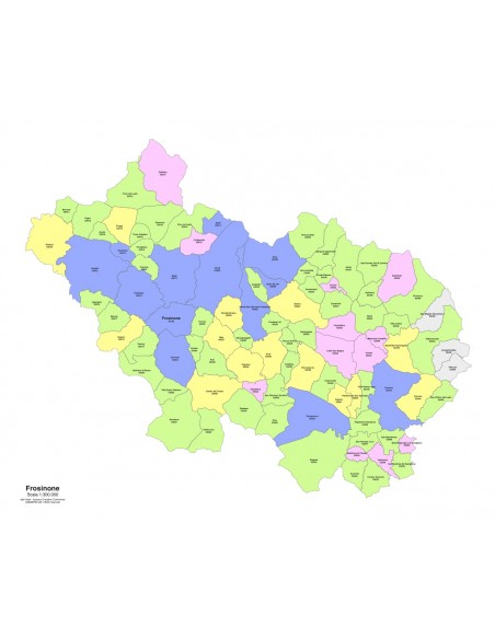 Mappa dei comuni e CAP della provincia di Frosinone PowerPoint