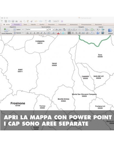 Mappa dei comuni e CAP della provincia di Frosinone PowerPoint