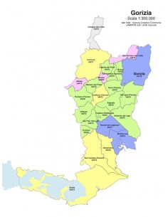 Mappa dei comuni e CAP della provincia di Gorizia PowerPoint 2