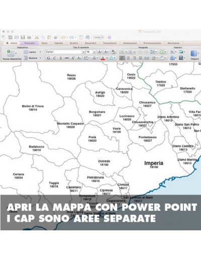 Mappa dei comuni e CAP della provincia di...