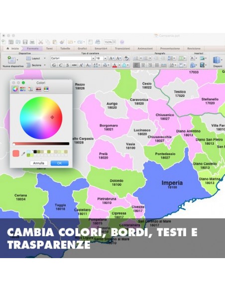 Mappa dei comuni e CAP della provincia di Imperia PowerPoint