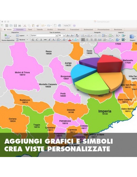 Mappa dei comuni e CAP della provincia di Imperia PowerPoint