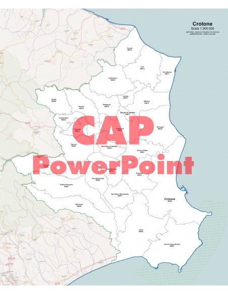Mappa dei comuni e CAP della provincia di Crotone PowerPoint