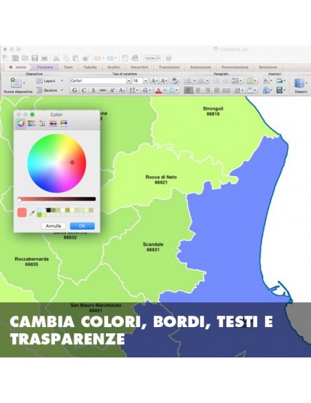 Mappa dei comuni e CAP della provincia di Crotone PowerPoint