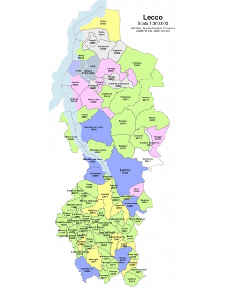 Mappa dei comuni e CAP della provincia di Lecco PowerPoint