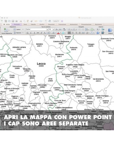 Mappa dei comuni e CAP della provincia di Lecco...
