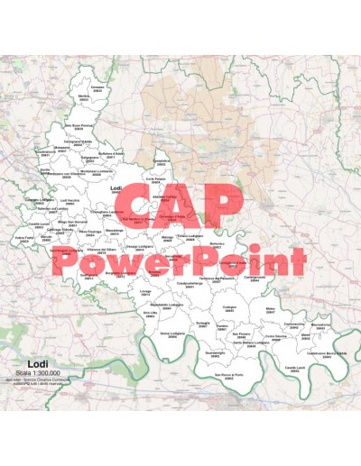Mappa dei comuni e CAP della provincia di Lodi PowerPoint