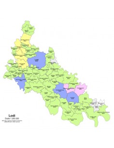 Mappa dei comuni e CAP della provincia di Lodi PowerPoint 2