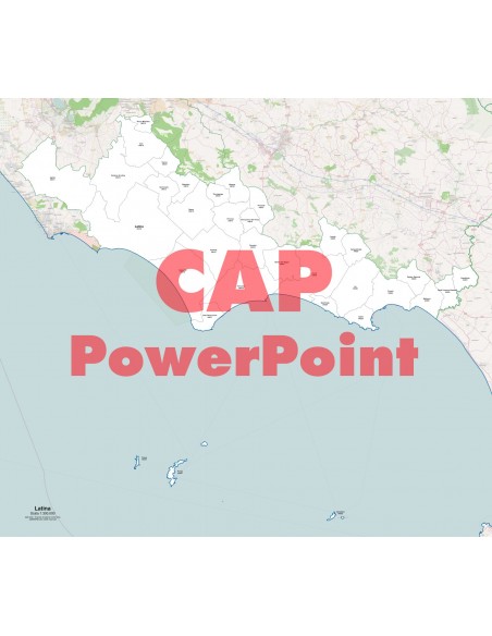 Mappa dei comuni e CAP della provincia di Latina PowerPoint