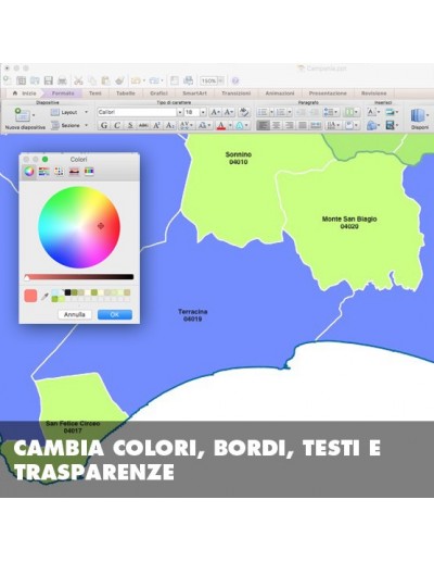 Mappa dei comuni e CAP della provincia di...