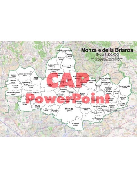 Mappa dei comuni e CAP della provincia di Monza e Brianza PowerPoint