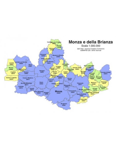 Mappa dei comuni e CAP della provincia di Monza e Brianza PowerPoint