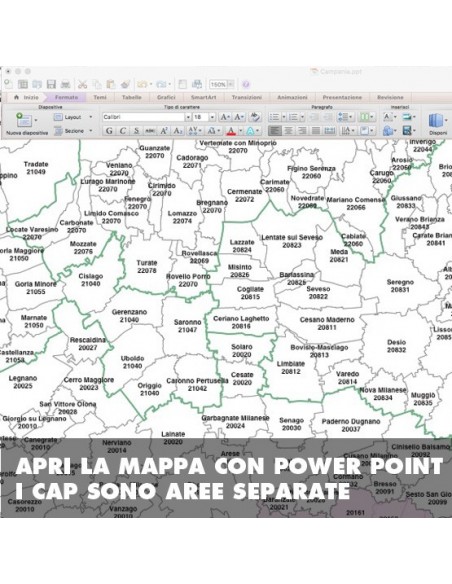 Mappa dei comuni e CAP della provincia di Monza e Brianza PowerPoint