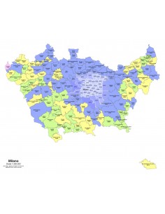Mappa dei comuni e CAP della provincia di Milano PowerPoint 2