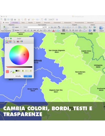 Mappa dei comuni e CAP della provincia di...