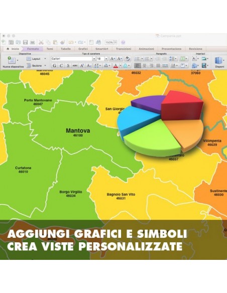 Mappa dei comuni e CAP della provincia di Mantova PowerPoint