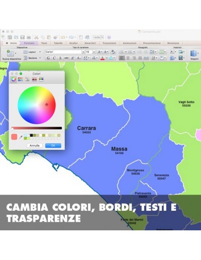 Mappa dei comuni e CAP della provincia di...