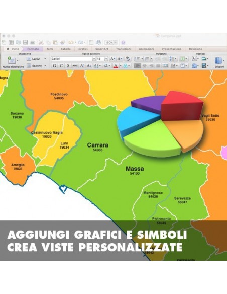 Mappa dei comuni e CAP della provincia di Massa-Carrara PowerPoint