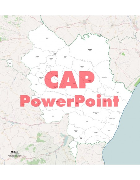 Mappa dei comuni e CAP della provincia di Matera PowerPoint