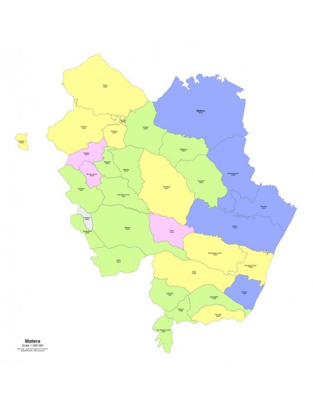 Mappa dei comuni e CAP della provincia di Matera PowerPoint