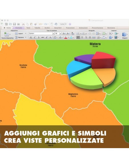 Mappa dei comuni e CAP della provincia di Matera PowerPoint