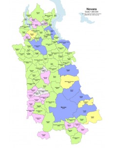 Mappa dei comuni e CAP della provincia di Novara PowerPoint 2