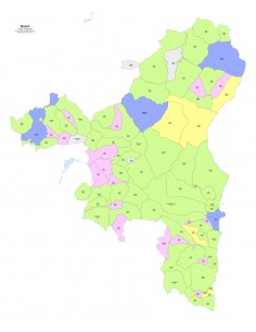 Mappa dei comuni e CAP della provincia di Nuoro PowerPoint 2