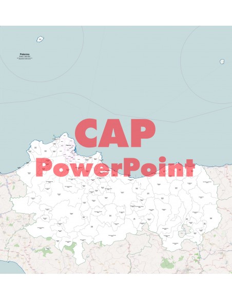Mappa dei comuni e CAP della provincia di Palermo PowerPoint