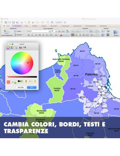 Mappa dei comuni e CAP della provincia di...