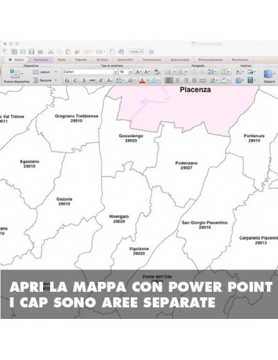 Mappa dei comuni e CAP della provincia di...