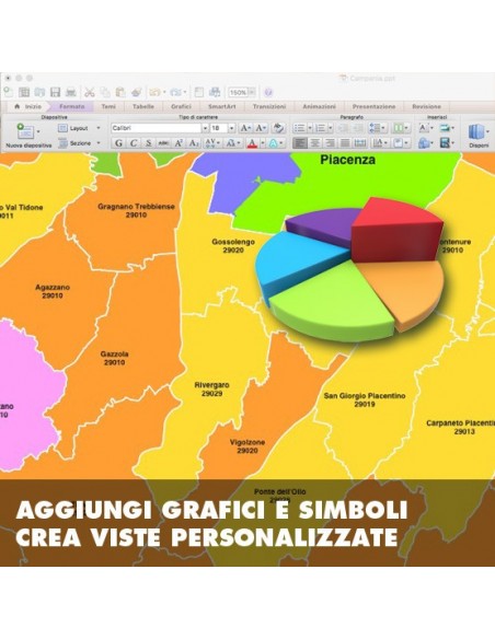 Mappa dei comuni e CAP della provincia di Piacenza PowerPoint
