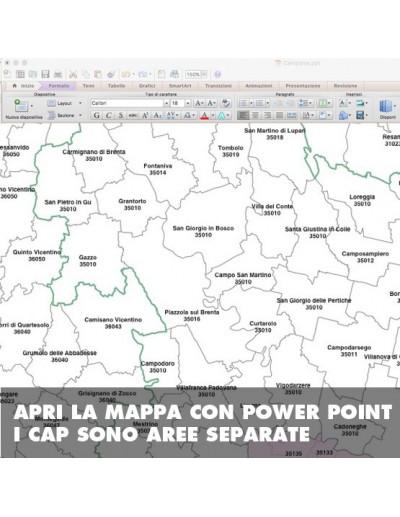 Mappa dei comuni e CAP della provincia di...