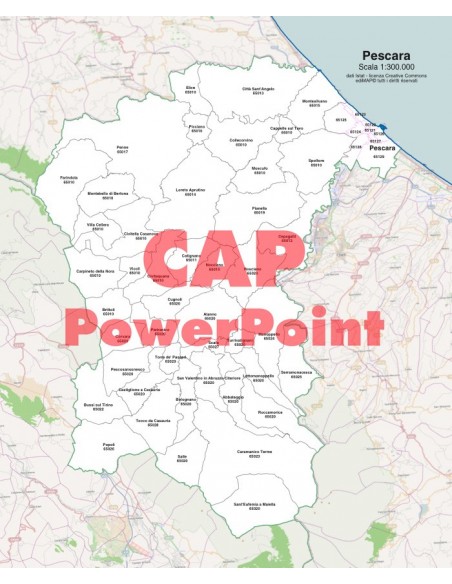 Mappa dei comuni e CAP della provincia di Pescara PowerPoint