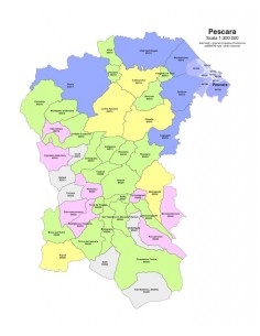 Mappa dei comuni e CAP della provincia di Pescara PowerPoint 2