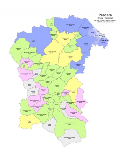 Mappa dei comuni e CAP della provincia di...