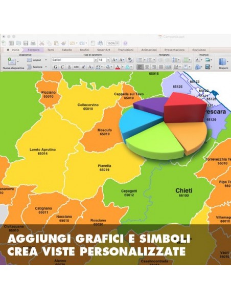 Mappa dei comuni e CAP della provincia di Pescara PowerPoint