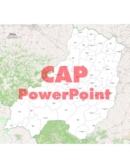 Mappa dei comuni e CAP della provincia di Parma PowerPoint