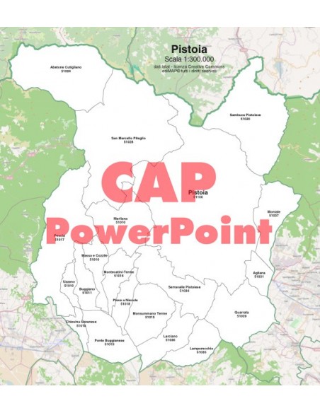 Mappa dei comuni e CAP della provincia di Pistoia PowerPoint