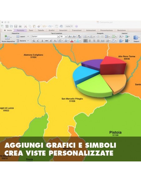 Mappa dei comuni e CAP della provincia di Pistoia PowerPoint